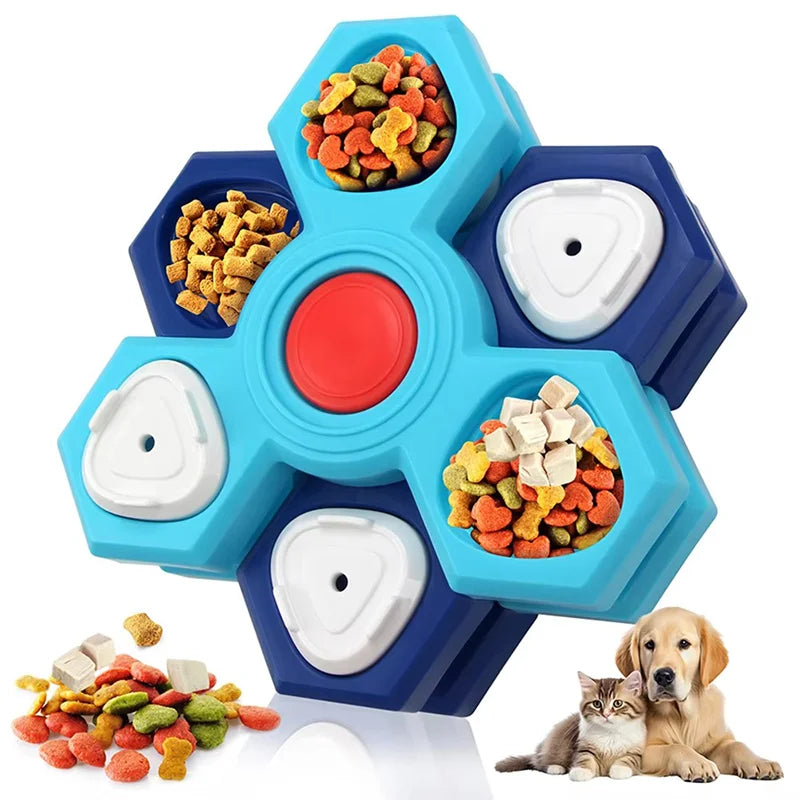 Interactieve slowfeeder voerbak – duurzaam latex – puzzelbord voor honden en katten – anti-verveling huisdierspeelgoed – helpt schrokken voorkomen – IQ-training en voerbak in één