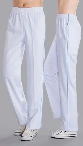 White Casual Sports Pants for Men And Women Summer Square Dance Straight Leg School Pants Large Size Leisure Sports Trousers