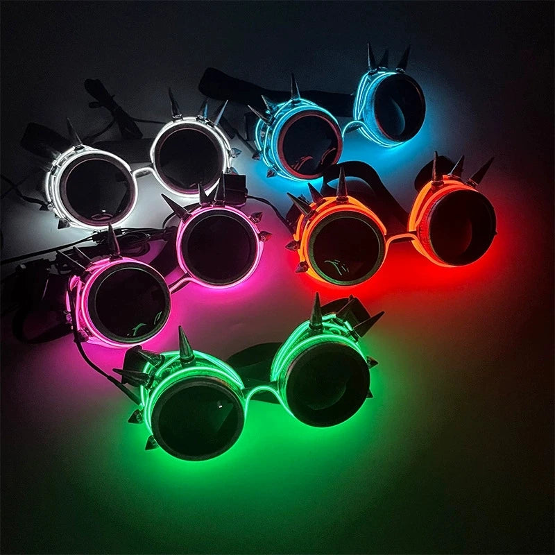 Cyberpunk LED Glow Bril – Luminous Futuristic Party Glasses