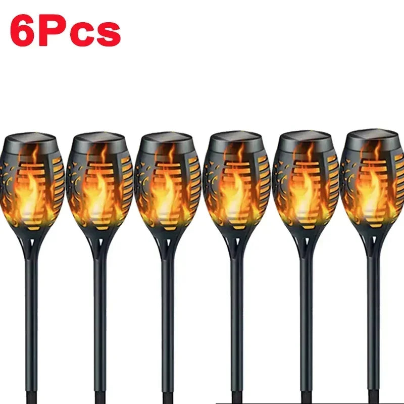 Solar Flame Torch Light – 1/2/4/6/8/10/12 stuks  Waterdichte Tuinfakkels met Realistisch Vlameffect | Voor Tuin, Pad & Terras