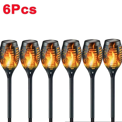 Solar Flame Torch Light – 1/2/4/6/8/10/12 stuks  Waterdichte Tuinfakkels met Realistisch Vlameffect | Voor Tuin, Pad & Terras