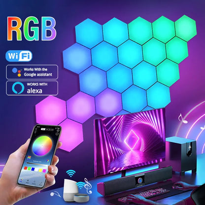 Slimme RGB Hexagon Wandlamp – Modulaire LED Panelen met Muzieksynchronisatie & App-bediening | DIY Lichtdecoratie voor Gaming Room of Slaapkamer

Maak van elke muur een echte eyecatcher met deze intelligente RGB hexagon wan