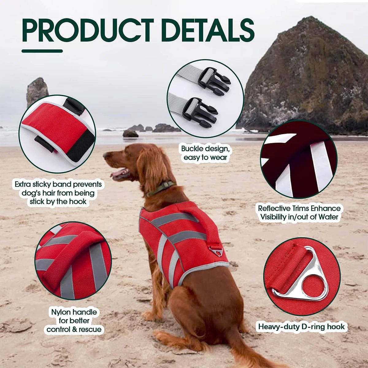 Veilig & Stijlvol het Water Op: Premium Waterdicht Honden Reddingsvest  Met Reflecterende Strips & Extra Stevige Handgreep