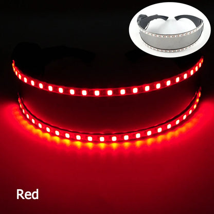 Kleurrijke Lichtgevende Brillen – Nachtclub, Verjaardagsfeestjes, Disco Accessoires – Futuristische Soldaten LED Zonnebril – LED Wolverine Handschoenen