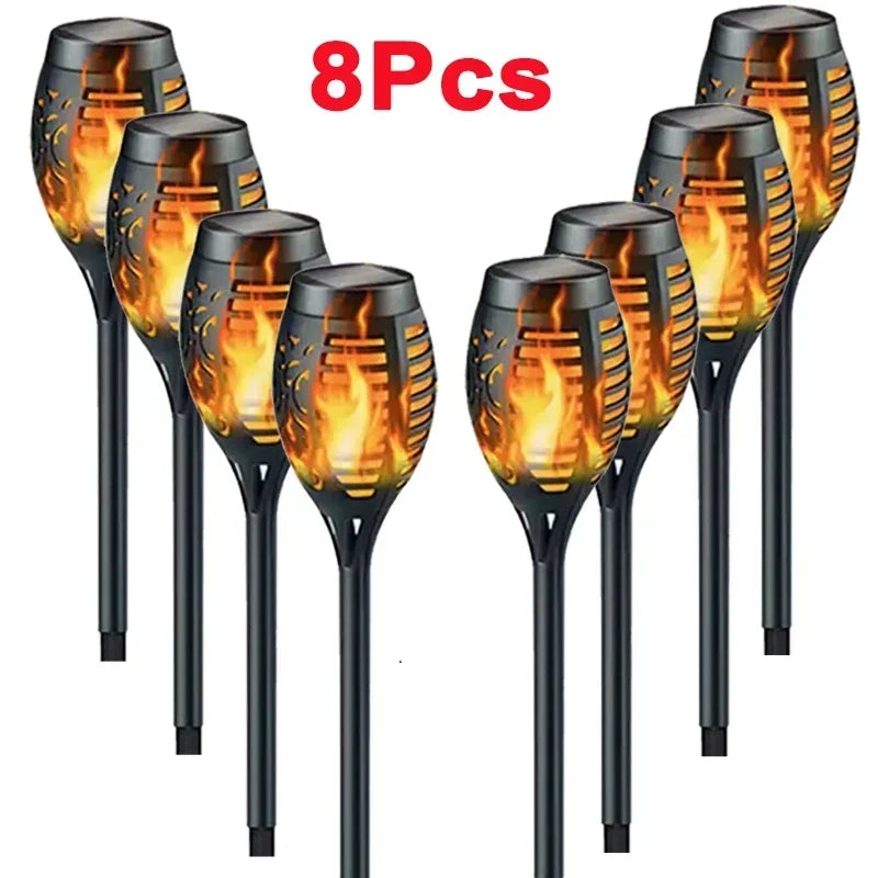 Solar Flame Torch Light – 1/2/4/6/8/10/12 stuks  Waterdichte Tuinfakkels met Realistisch Vlameffect | Voor Tuin, Pad & Terras