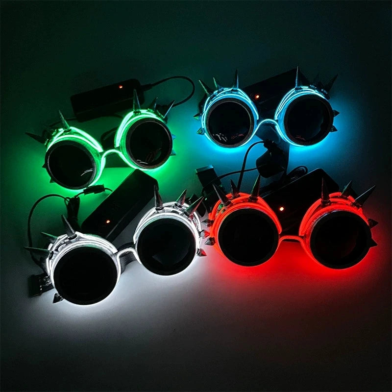Cyberpunk LED Glow Bril – Luminous Futuristic Party Glasses