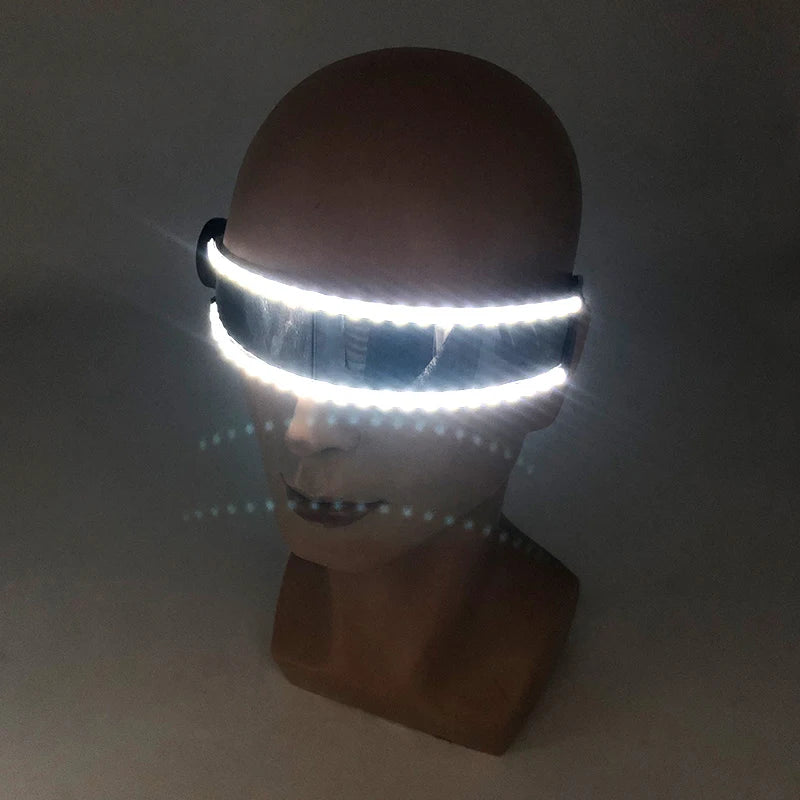 Kleurrijke Lichtgevende Brillen – Nachtclub, Verjaardagsfeestjes, Disco Accessoires – Futuristische Soldaten LED Zonnebril – LED Wolverine Handschoenen