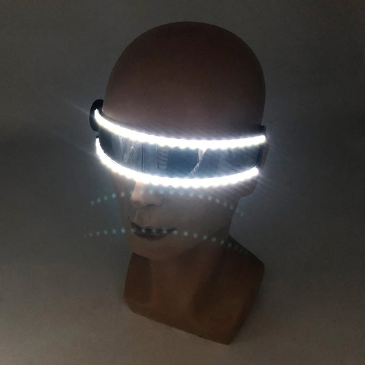Kleurrijke Lichtgevende Brillen – Nachtclub, Verjaardagsfeestjes, Disco Accessoires – Futuristische Soldaten LED Zonnebril – LED Wolverine Handschoenen