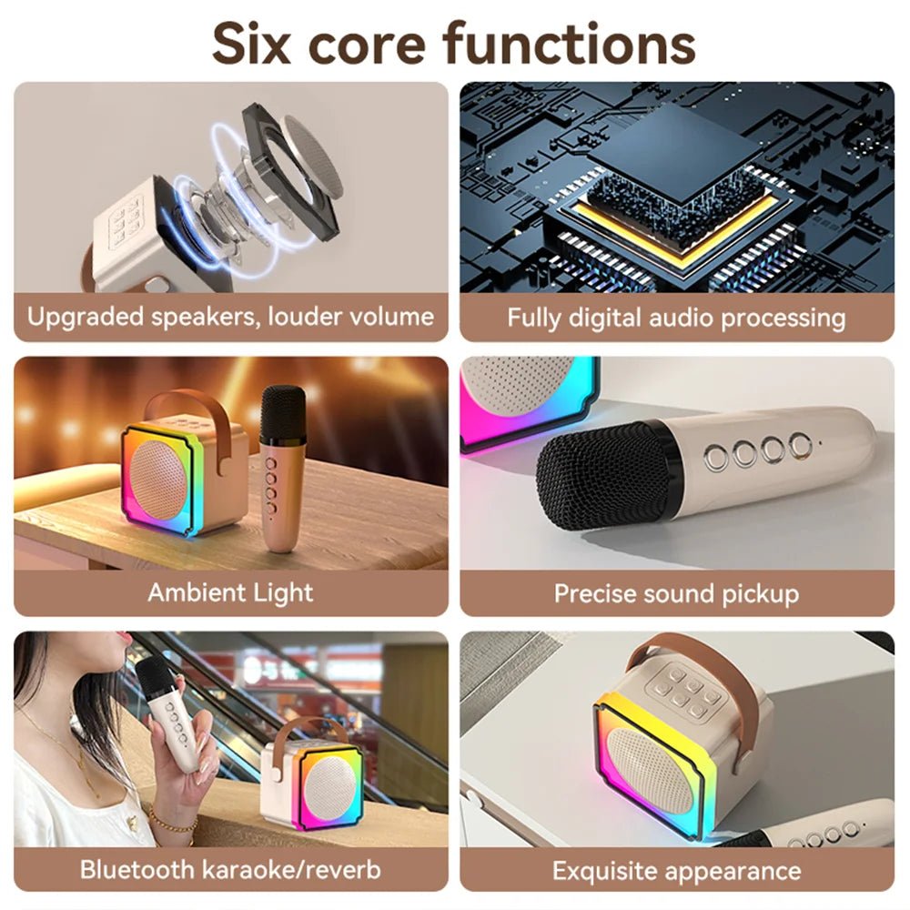 Karaoke Machine voor Kinderen – Draagbare Bluetooth Speaker Inclusief Draadloze Microfoons | Perfect voor Verjaardagen & Feestjes