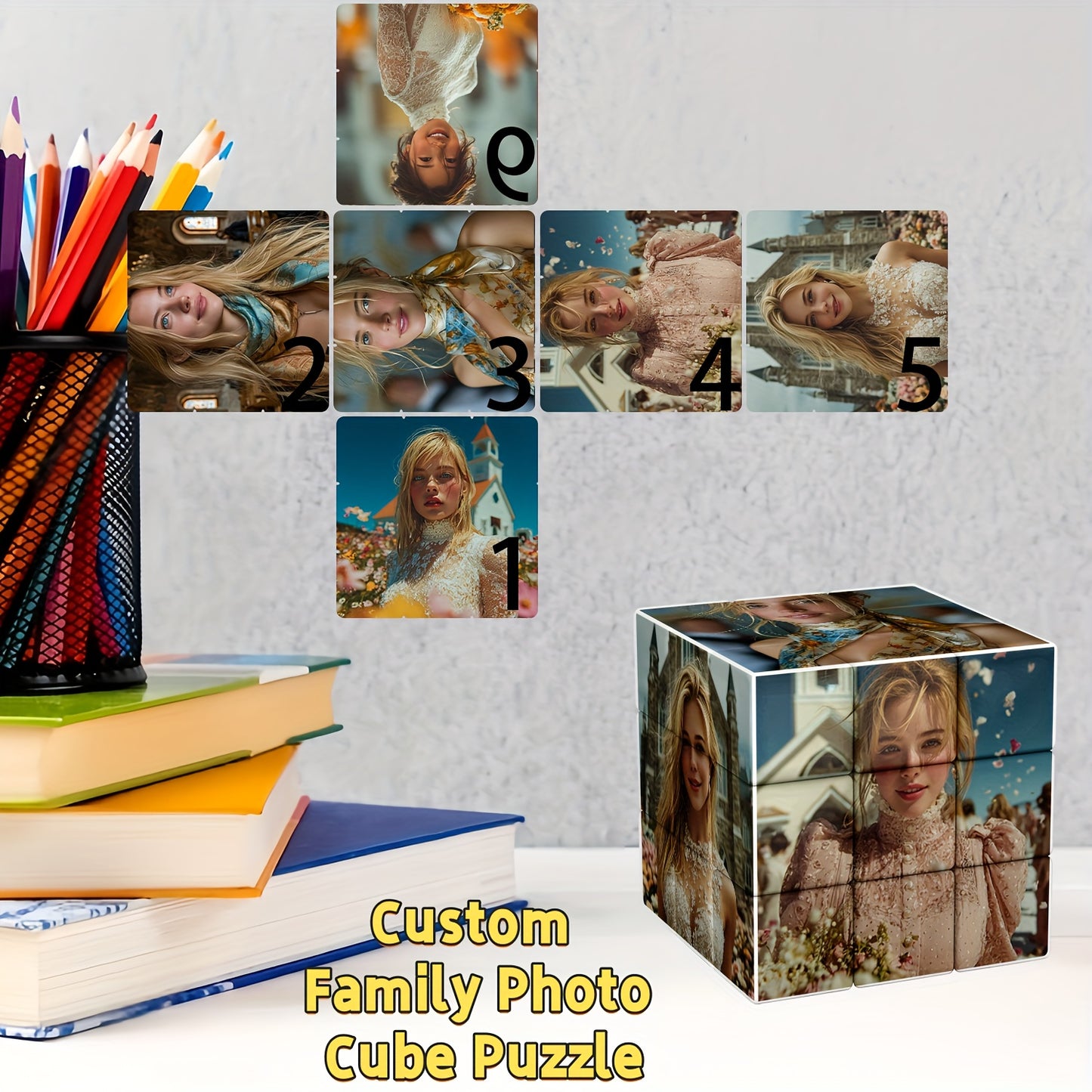 DIY Gepersonaliseerde 3×3 Kubuspuzzel – 1 stuk – Fotopuzzel met eigen Afbeeldingen leuk voor valentijn !